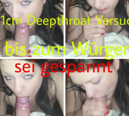21 cm Deepthroat Versuch bis zum Würgen