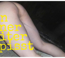 Von einer Leiter gepisst