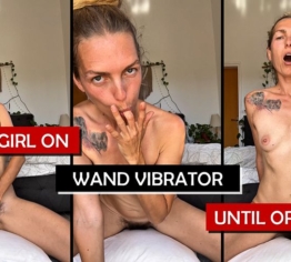 Wand Vibrator bis zum Orgasmus geritten!!