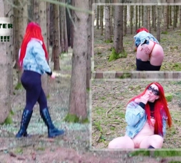 Förster erwischt mich – ich zerficke mir die tropfende Fotze im Wald!